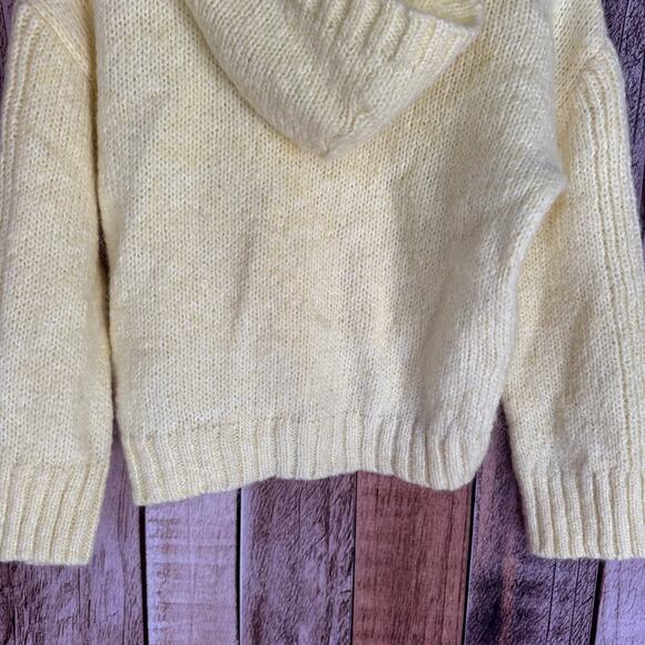Anthropologie Pilcro Sweater Hooded Pullover XS Wool Blend Cozy Winter Yellow - Picture 5 of 9